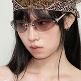 Y2K Rimless Oval Sunglasses