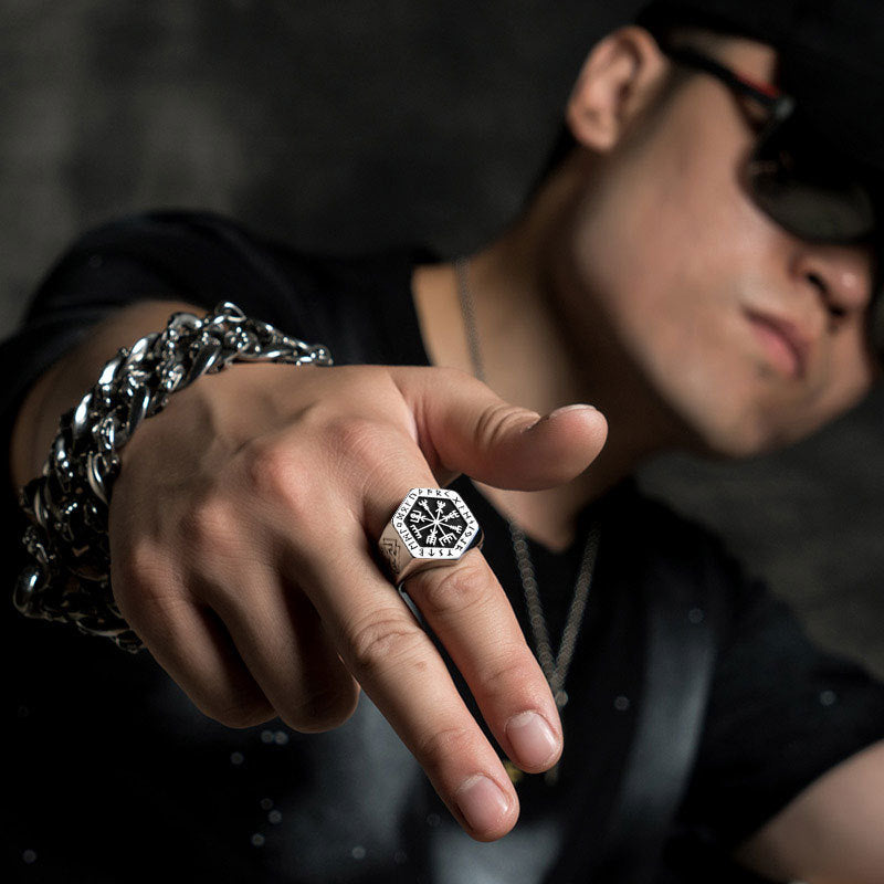Sterling Steel Viking Handmade Ring Unisex