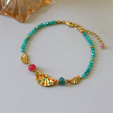 Green Amazonyte Beads Charm Bracelet