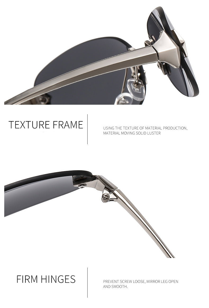 Y2K Rimless Oval Sunglasses