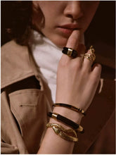 French Niche luxury Enamel Cuff Bangle 18K Gold Plated