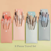 8pcs Mini Macaron Makeup Brush Set with Case- Vegan