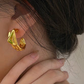 24k Gold Plated Flow Hoop Earrings