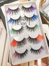 Handmade Colorful False Mink Eyelashes 5 Pairs--Exclusive