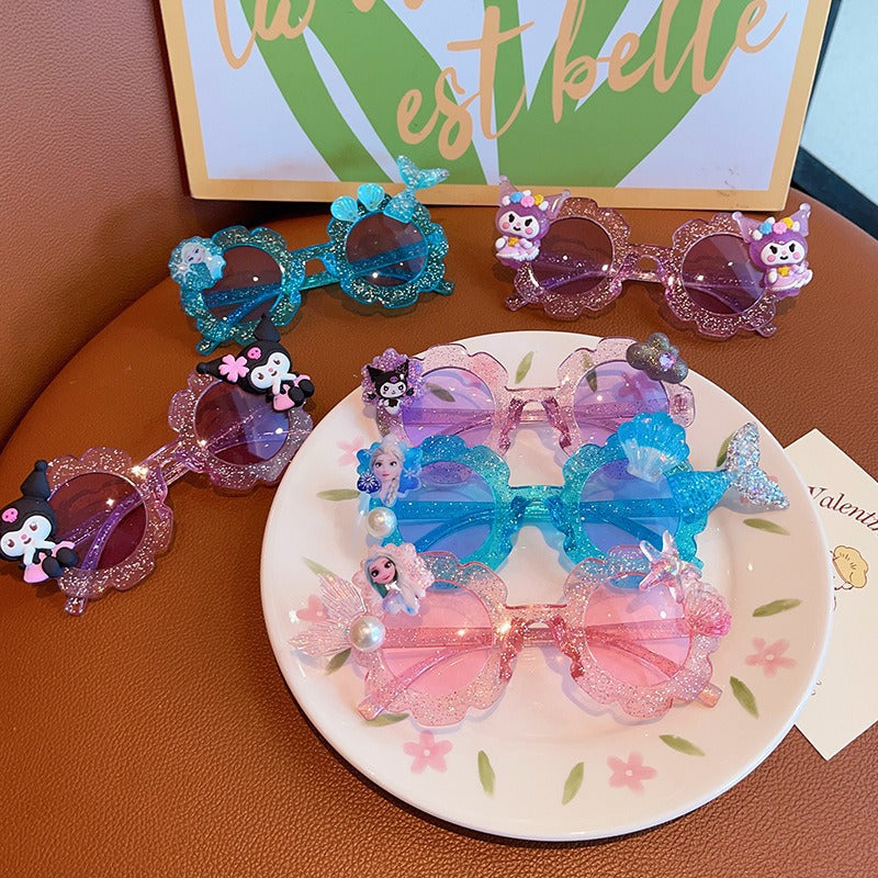 Cute Kid's Sunglasses Elsa Kuromi Mermaid
