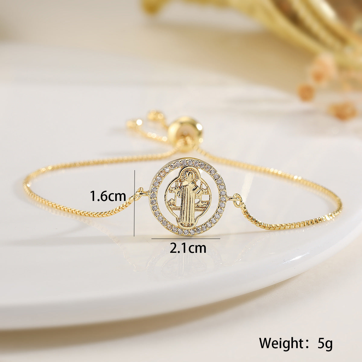 Jesus Bracelet 18K Gold Plated Free Size
