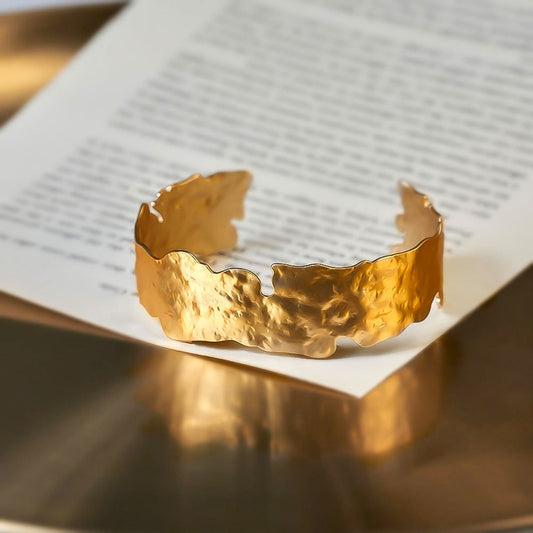 Island Gold Plated Cuff Bracelet