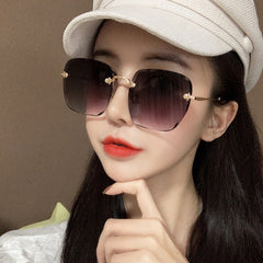 Fashion Rimless Square Unisex Sunglasses