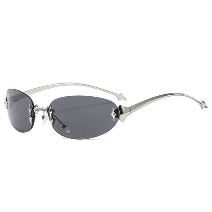 Y2K Rimless Oval Sunglasses