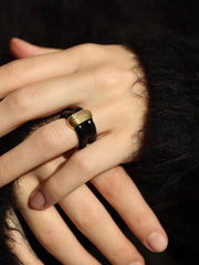 Katt Enamel Ring 18K Gold Plated