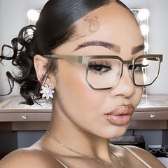 New Geometric Gold Stylish Unisex Eyeglasses