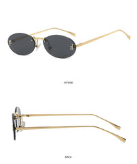 New Retro Oval Metal Frameless Unisex Sunglasses