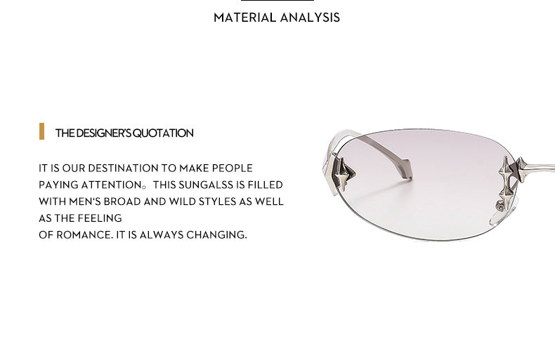 Y2K Rimless Oval Sunglasses