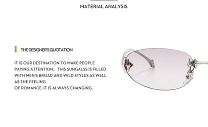 Y2K Rimless Oval Sunglasses