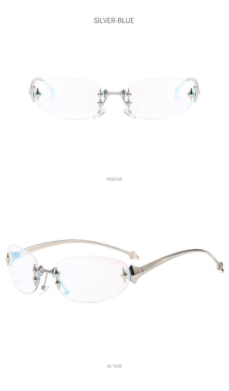Y2K Rimless Oval Sunglasses