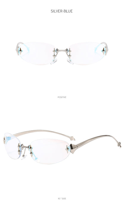 Y2K Rimless Oval Sunglasses
