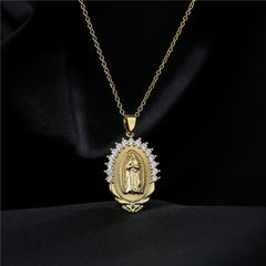 Blessed Virgin Mary Necklace 18K Gold Plated