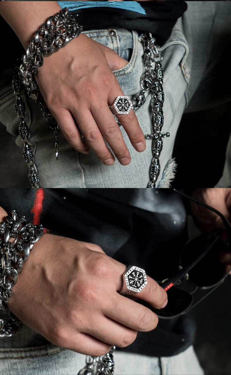 Sterling Steel Viking Handmade Ring Unisex