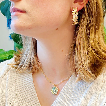 18 Carat Gold Plated Butterfly Dances Earrings Hoops