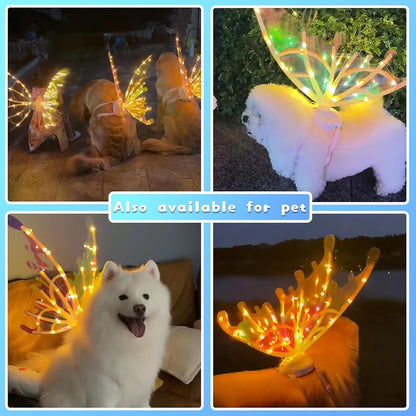Rechargeable Electronic Fairy Butterfly Angel Wings with Colorful Lighting