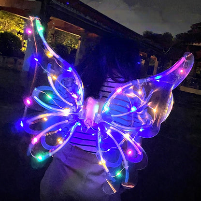 Rechargeable Electronic Fairy Butterfly Angel Wings with Colorful Lighting