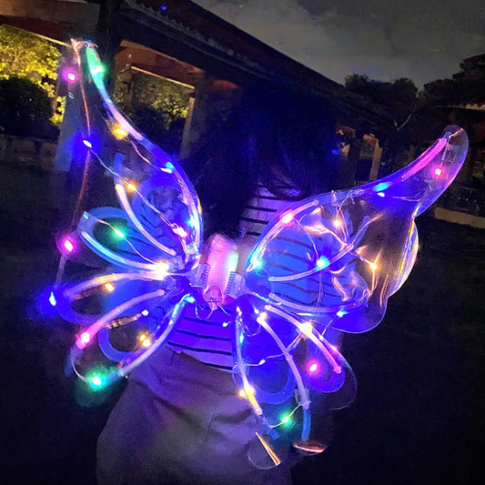 Rechargeable Electronic Fairy Butterfly Angel Wings with Colorful Lighting