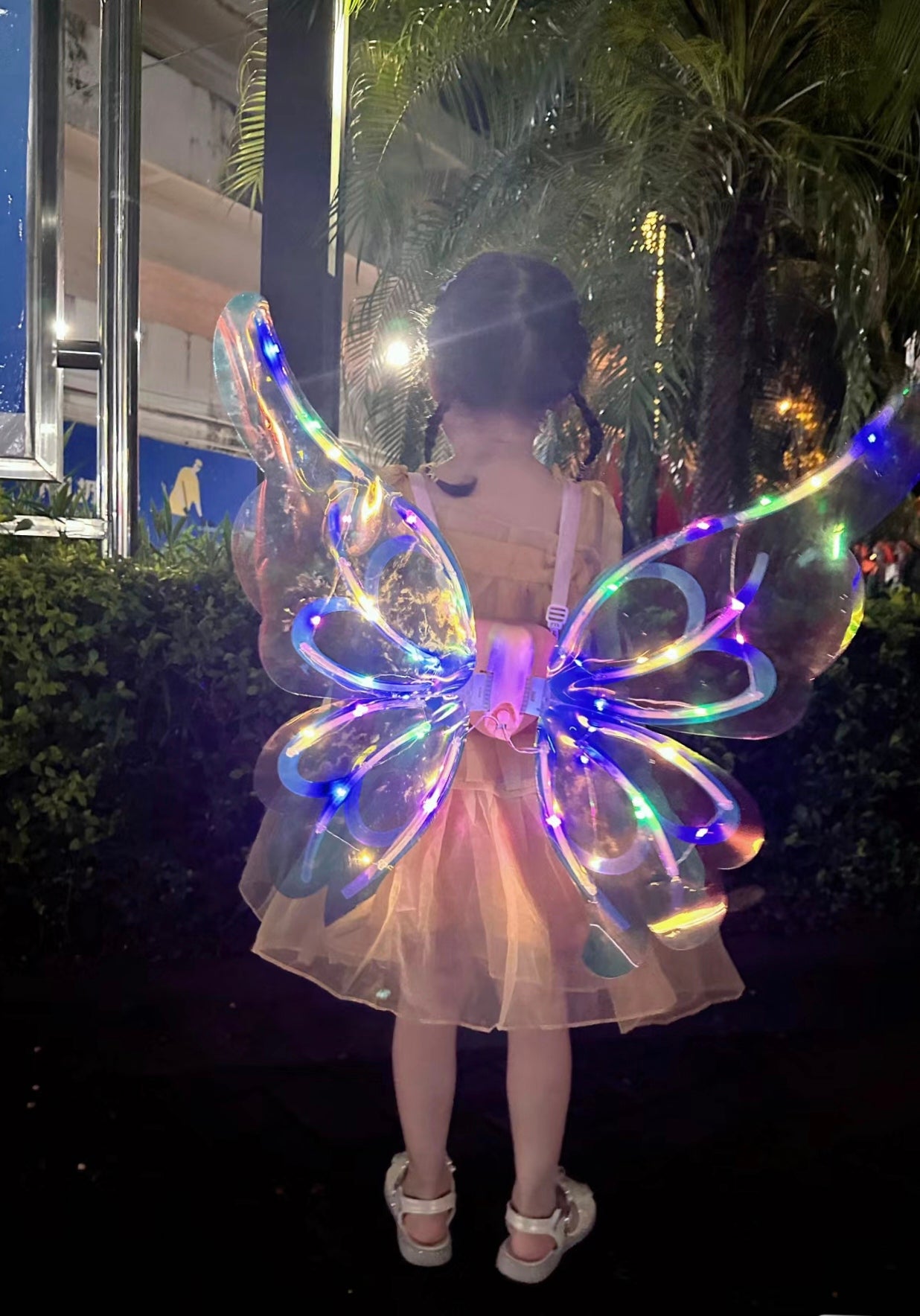 Rechargeable Electronic Fairy Butterfly Angel Wings with Colorful Lighting