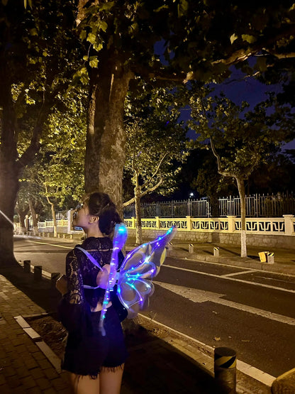Rechargeable Electronic Fairy Butterfly Angel Wings with Colorful Lighting