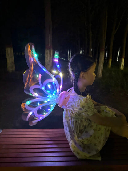 Rechargeable Electronic Fairy Butterfly Angel Wings with Colorful Lighting