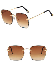 Fashion Rimless Square Unisex Sunglasses