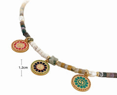 Handmade Reincarnation Nature Stone Beads Charm Necklace