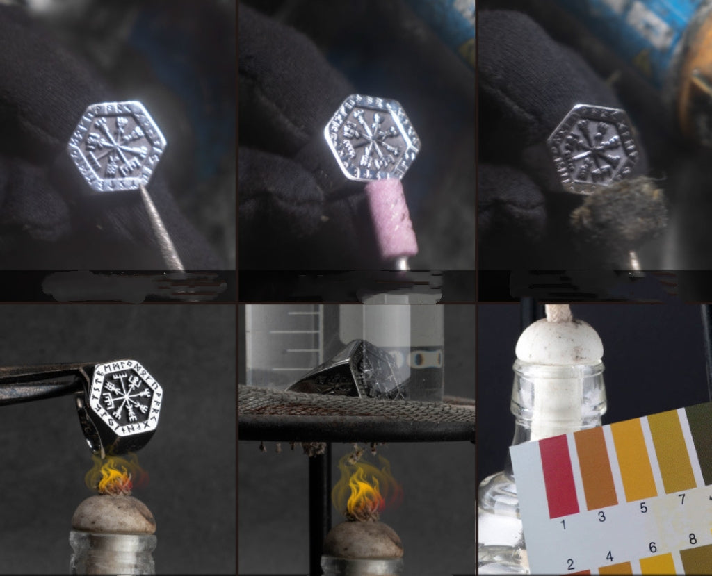 Sterling Steel Viking Handmade Ring Unisex