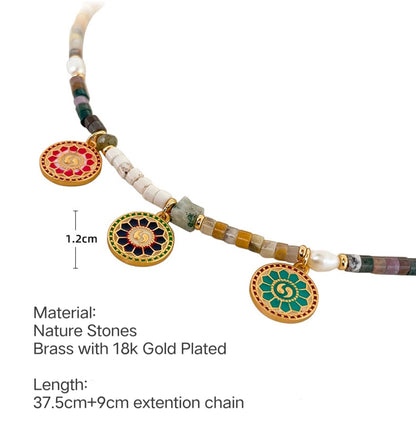 Metempsychosis Necklace----Handmade Natural Stones 18K Gold Plated