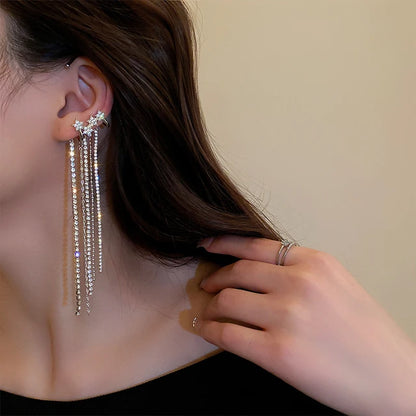 Star Glitter Ear Cuff Drop Earrings
