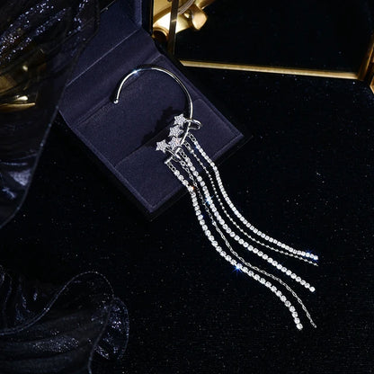 Star Glitter Ear Cuff Drop Earrings