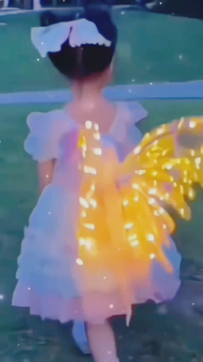 Rechargeable Electronic Fairy Butterfly Angel Wings with Colorful Lighting