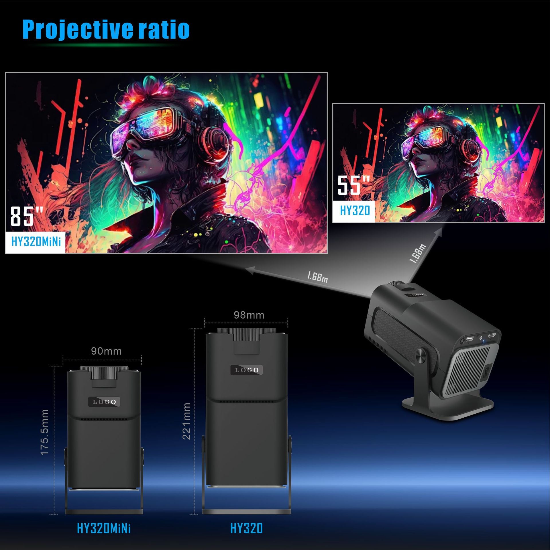 Mini 4K Portable Projector | Home & Bedroom Theater