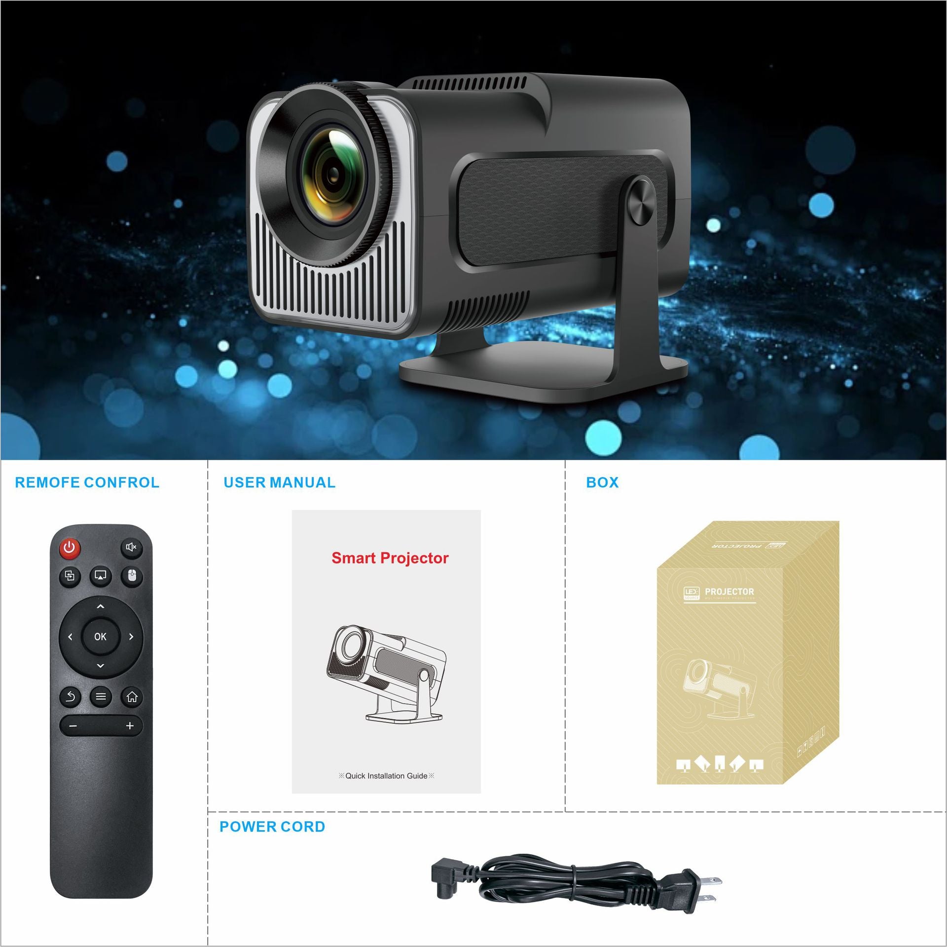 Mini 4K Portable Projector | Home & Bedroom Theater
