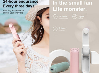 Mini Bear Cooling Fan+ Power Bank 2 In 1