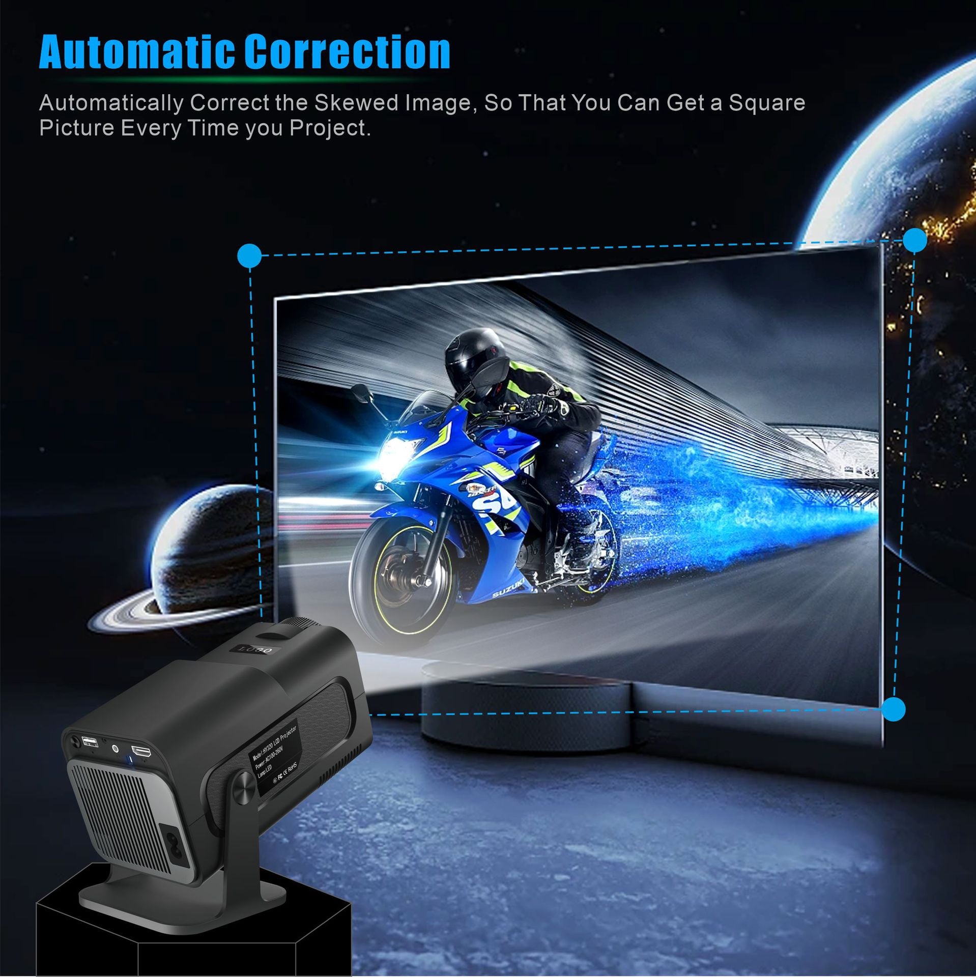 Mini 4K Portable Projector | Home & Bedroom Theater