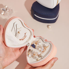 Heart Shape Portable Jewellery Box / Travel Jewellery Case