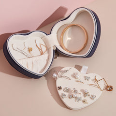 Heart Shape Portable Jewellery Box / Travel Jewellery Case