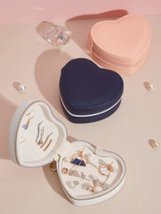 Heart Shape Portable Jewellery Box / Travel Jewellery Case