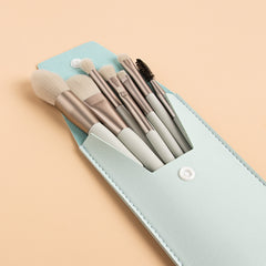 8pcs Mini Macaron Makeup Brush Set with Case- Vegan