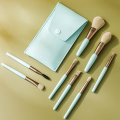 8pcs Mini Macaron Makeup Brush Set with Case- Vegan