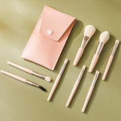8pcs Mini Macaron Makeup Brush Set with Case- Vegan