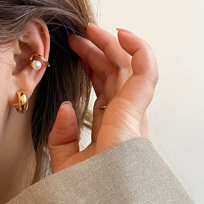 24k Gold Plated Classic Women's Small Hoops Earrings
