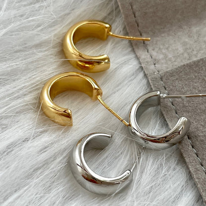 24k Gold Plated Classic Women's Small Hoops Earrings
