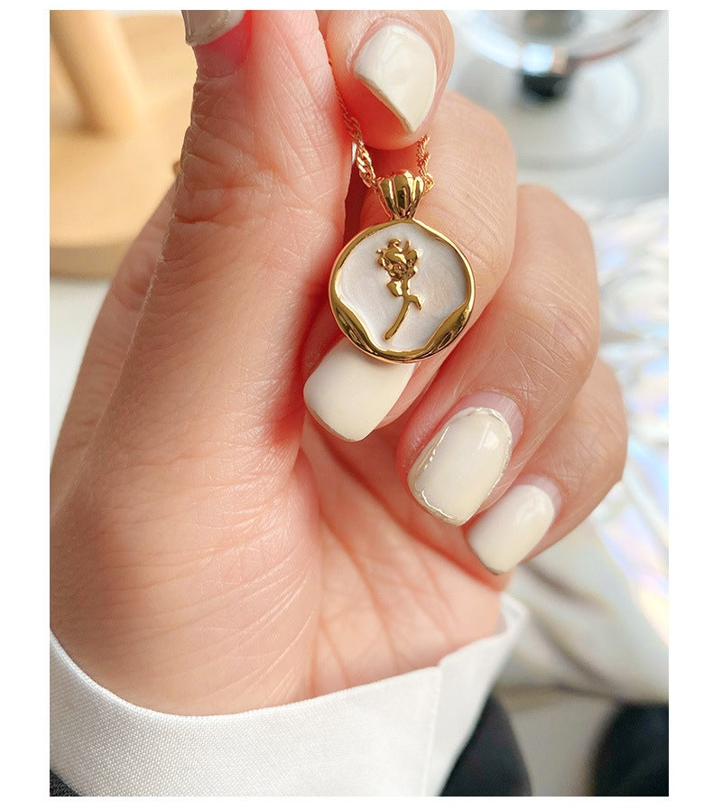 18k Gold-filled Vintage Rose Necklace