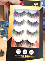 Handmade Colorful False Mink Eyelashes 5 Pairs--Exclusive